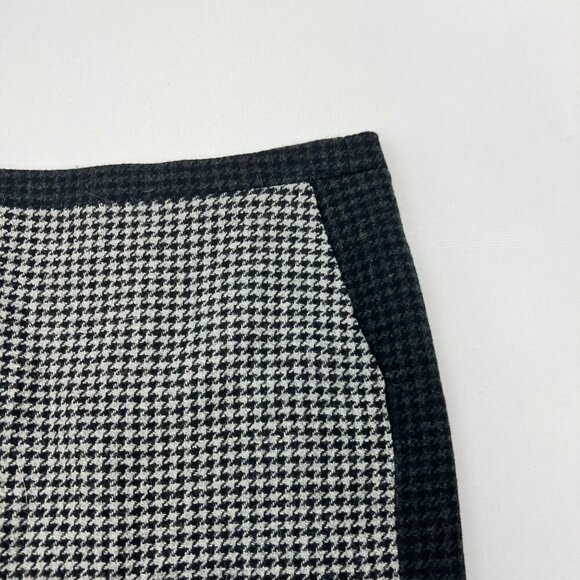 J.Crew Womens Houndstooth Pencil Skirt Wool Blend Gray/Black Size 8 Zip - Picture 2 of 9